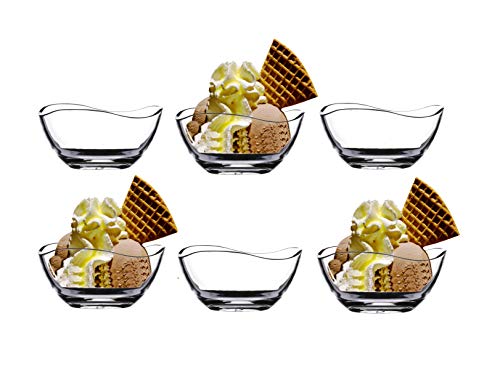 LAV Eisschalen aus Glas, 6 Stück, für Desserts, Eiscreme, Servierschalen aus klarem Glas, für Obst, Salat, Cocktail, Pudding, Vorspeisen, 31 cl/310 ml von Lav