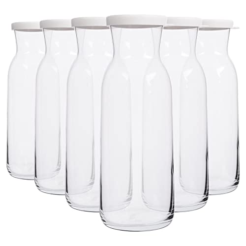 Lav Fonte Glas Carafes - 1,2 L - Weißer Deckel - 6. Packung von Lav
