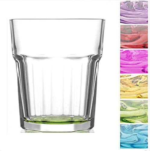 Lav Gläser Set, farbig/Cocktailgläser/Trinkgläser/Wassergläser/Coral Retro Design (6er Set á 250ml) von Lav