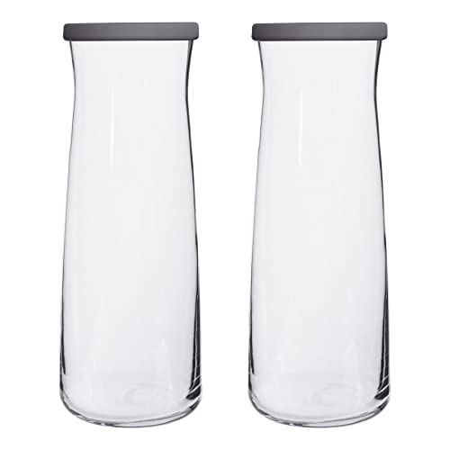 Lav Vera Glas Carafes - 1,2 L - Grauer Deckel - Pack Von 2 von Lav