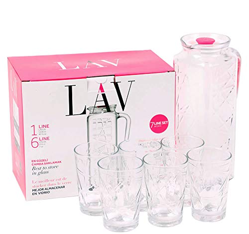 Lav Wasserkaraffe-Set Gläserset inklusive Karaffe Limonade 7-TLG. Set von Lav