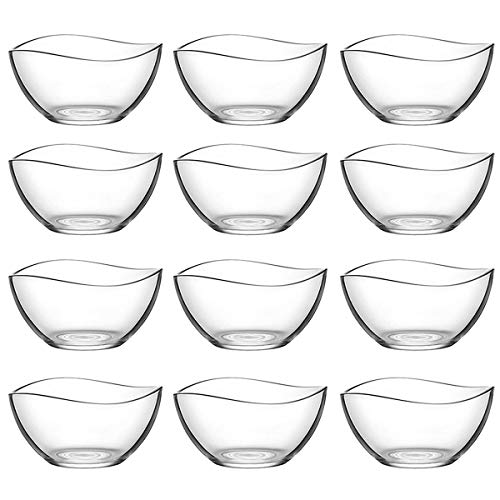 Snackschale Set Knabberschale Schüssel Glasschalen Schüssel Schale für Eis Dessert Dip Salat Beilage VIRA (12xSchalen) von La-V