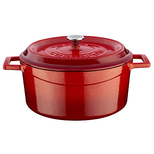 Lava Cookware 24 Gusseisen Kochgeschirr mit Deckel , rot , Durchmesser 24 cm LV Y TC 24 K2 RED von Lava Cookware