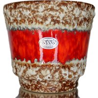 Jopeko Keramik Übertopf - Blumentopf in Rot Mit Lavaglasur von LavaHaus