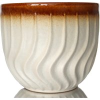 Übertopf Aus Keramik in Creme & Braun - Blumentopf von LavaHaus