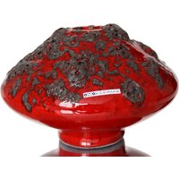 Keramik Vase in Rot Mit Crusty Lava Glasur - Otto Keramik von LavaHaus