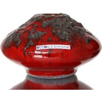 Kleine Keramik Vase in Rot Mit Crusty Lava Glasur - Otto Keramik von LavaHaus