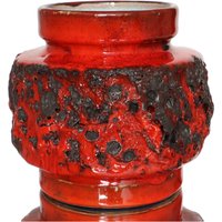 Otto Keramik Vase in Rot Mit Krusty Fat Lava Glasur, 1960Er Jahre von LavaHaus