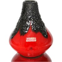 Rote Roth Keramik Vase Mit Schwarzer Fat Lava Glasur von LavaHaus