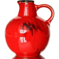 Ruscha Keramik Vase in Rot & Schwarz - Modell 304 von LavaHaus
