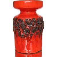 Seltene Otto Keramik Vase in Rot Mit Crusty Fat Lava Glasur, 1960Er Jahre von LavaHaus