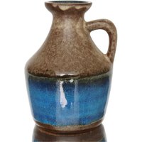 strehla Keramik Vase in Braun & Blau, Ostdeutschland von LavaHaus