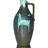 Ruscha Troja Keramik Vase in Türkis, 321/2 von LavaHaus