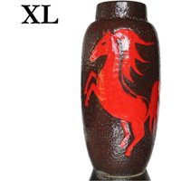 xl Handbemalte Bodenvase 38 cm, Scheurich 553-38 - Seltenes Aufzuchtpferd Dekor von LavaHaus