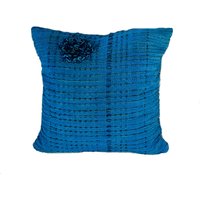 Natur/Indigo Hand Gewebte Schleife Dekorative Kissenbezug von LavaLiving