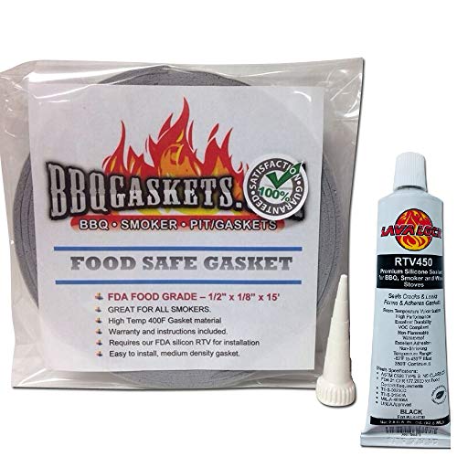 Food Safe Smoker Dichtung – Grau FDA Grade BBQ Smoker Pit Seal Kit w/FDA RTV von LavaLock