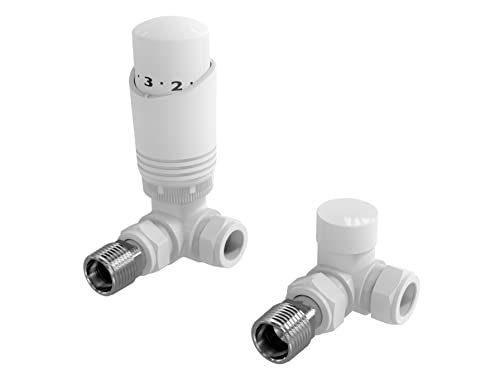 Weißes thermostatisches Heizkörperventil, abgewinkelte Ecke oder gerade weiße Heizkörper-TRV-Thermostatventile (Ecke) von LavaTap