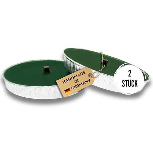 Lavalis 2x Flammschale in Aluminium, Nachfüll-Set für XXL Terrakotta-Schale oder einzeln nutzbar, für Garten & Hochzeit, 8h Brenndauer 15cm Flammenhöhe von Lavalis