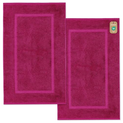 Lavea 2er Set Badematte 50x80 cm – rutschfeste, Waschbare Badematten aus 100% Baumwolle, Frottierserie Elena – Saugstark, Strapazierfähig und Zeitlos – Ideal für Badezimmer, Dusche - Bordeaux Lavea 2er Set Badematte 50x80 cm – rutschfeste, Waschbare Badematten aus 100% Baumwolle, Frottierserie Elena – Saugstark, Strapazierfähig und Zeitlos – Ideal für Badezimmer, Dusche - Bordeaux von Lavea