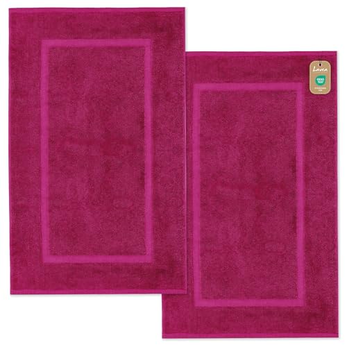 Lavea 2er Set Badematte 50x80cm, Frottierserie Elena, Bordeaux von Lavea