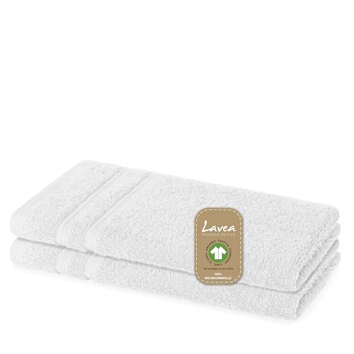 Lavea 2er Set Gästetücher, Weiß, 30 x 50 cm Premium Frotteeserie Bali | GOTS Zertifiziert, 100% Bio Baumwolle Lavea 2er Set Gästetücher, Weiß, 30 x 50 cm Premium Frotteeserie Bali | GOTS Zertifiziert, 100% Bio Baumwolle von Lavea