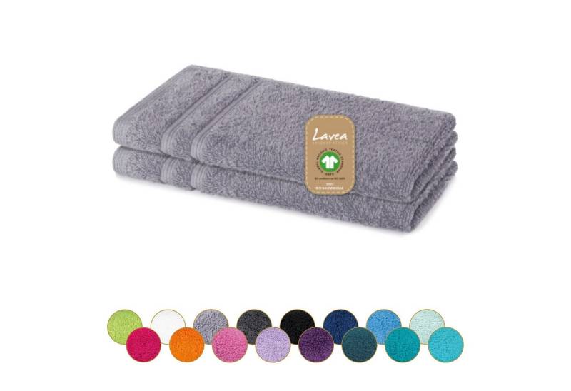 Lavea Gästehandtuch Bali Gästetücher 30x50 cm, Weiches Bio-Baumwollfrottee (Set, 2-St), pflegeleicht, GOTS-zertifiziert, extra saugstark mit 500g/m² von Lavea