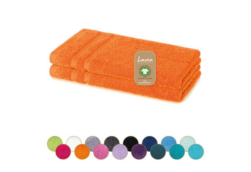 Lavea Gästehandtuch Bali Gästetücher 30x50 cm, Weiches Bio-Baumwollfrottee (Set, 2-St), pflegeleicht, GOTS-zertifiziert, extra saugstark mit 500g/m² von Lavea