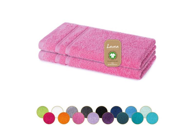 Lavea Gästehandtuch Bali Gästetücher 30x50 cm, Weiches Bio-Baumwollfrottee (Set, 2-St), pflegeleicht, GOTS-zertifiziert, extra saugstark mit 500g/m² von Lavea