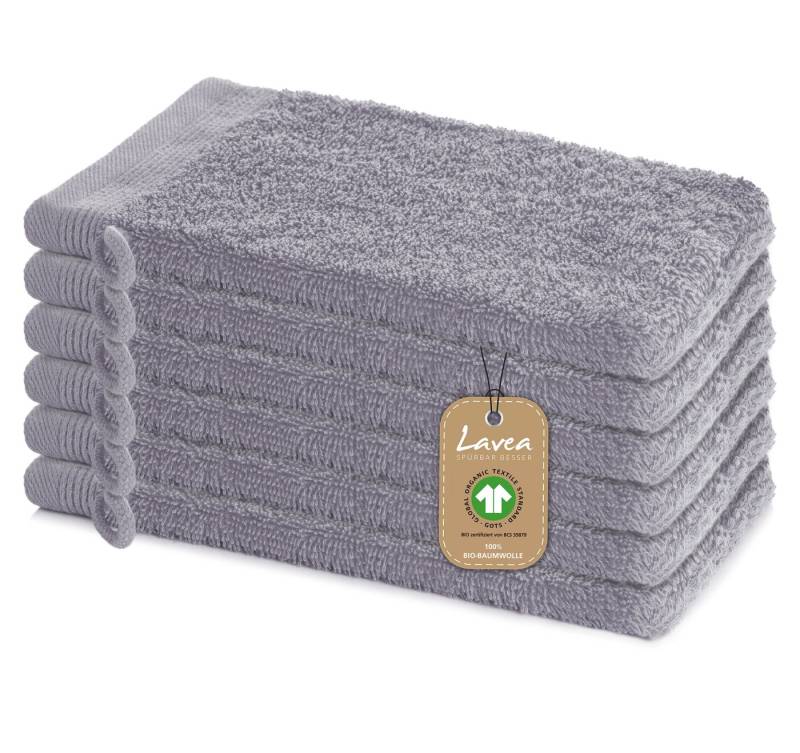 Lavea Handtuch Set Premium Frotteeserie Bali, aus 100% Bio-Baumwolle (16x22cm, 6-St), extra saugstark mit 500g/m² in Wellness-Qualität - Waschhandschuh von Lavea