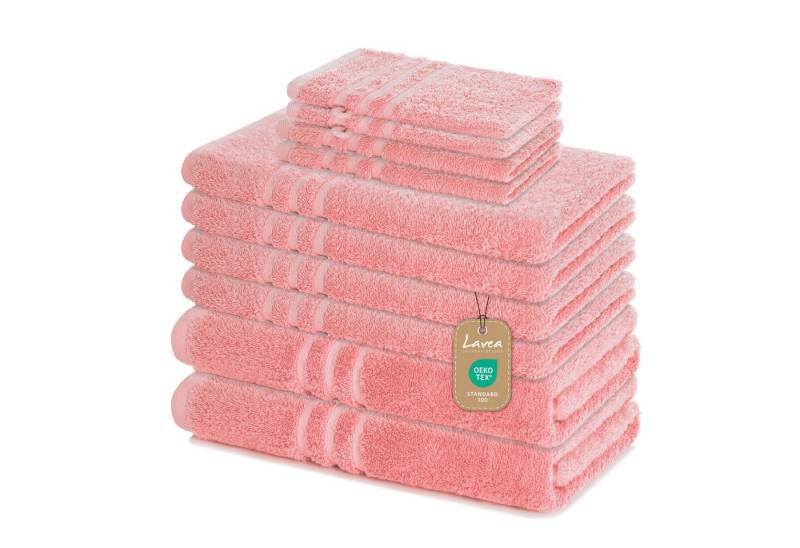Lavea Handtuch Set Elena, 2 Duschtücher 70x140, 4 Handtücher 50x100, 2 Gästetücher 30x50, 2 Waschhandschuhe 15x21cm (Set, 10-St), weiche Handtücher im edlen Design, ideal für die ganze Familie von Lavea