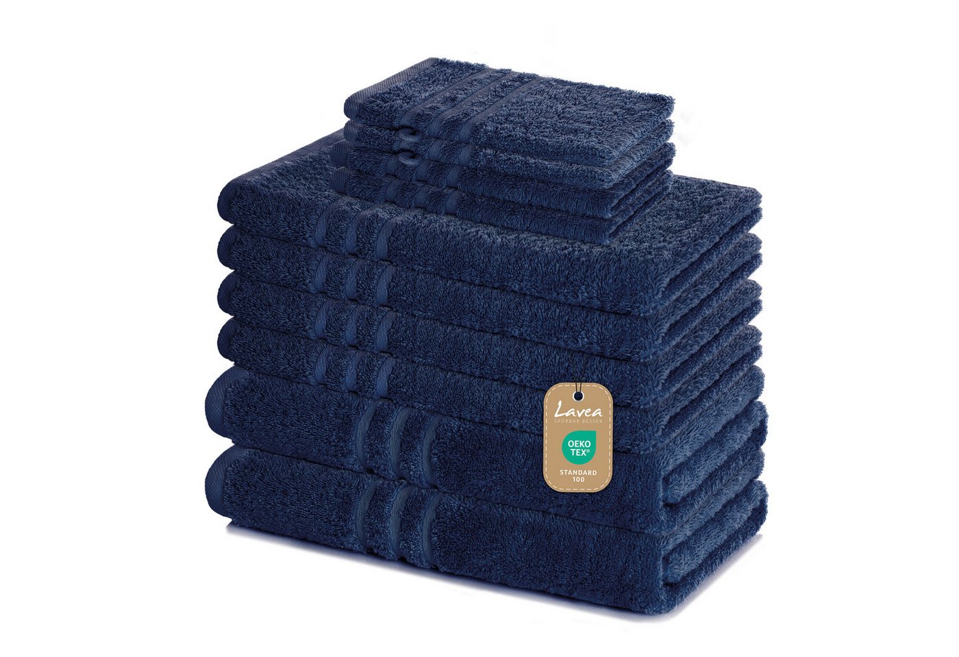 Lavea Handtuch Set Elena, Duschtücher, Handtücher, Gästetücher, Waschhandschuhe, 100% Baumwolle (Set, 10-St), Frottierserie, weich & saugstark, pflegeleicht, 500 g/m² Frottier von Lavea