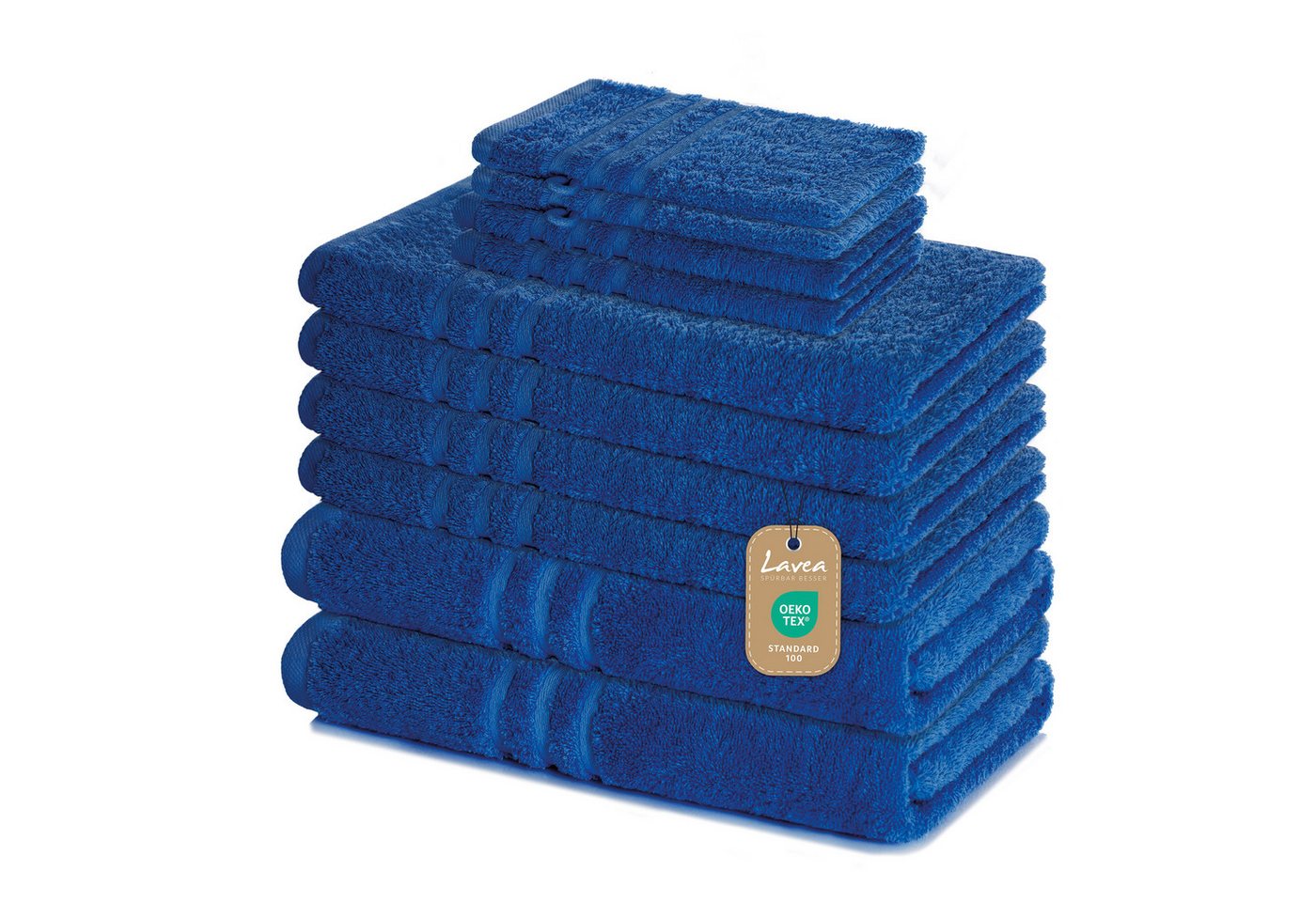 Lavea Handtuch Set Elena, Duschtücher, Handtücher, Gästetücher, Waschhandschuhe, 100% Baumwolle (Set, 10-St), Frottierserie, weich & saugstark, pflegeleicht, 500 g/m² Frottier von Lavea
