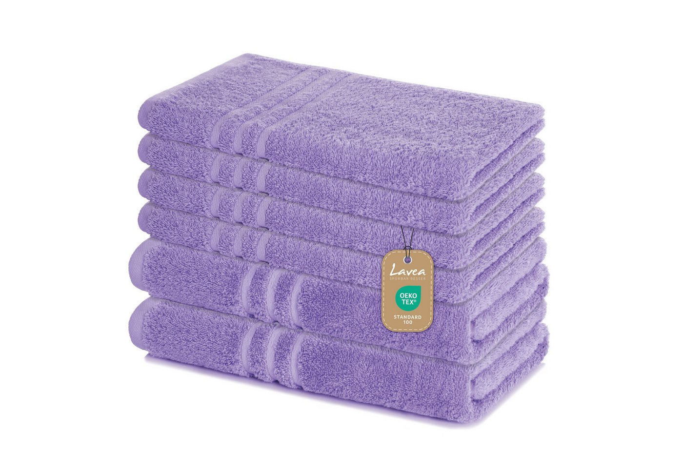 Lavea Handtuch Set Elena, Duschtücher, Handtücher, Gästetücher, Waschhandschuhe, 100% Baumwolle (Set, 6-St), Frottierserie, weich & saugstark, pflegeleicht, 500 g/m² Frottier von Lavea