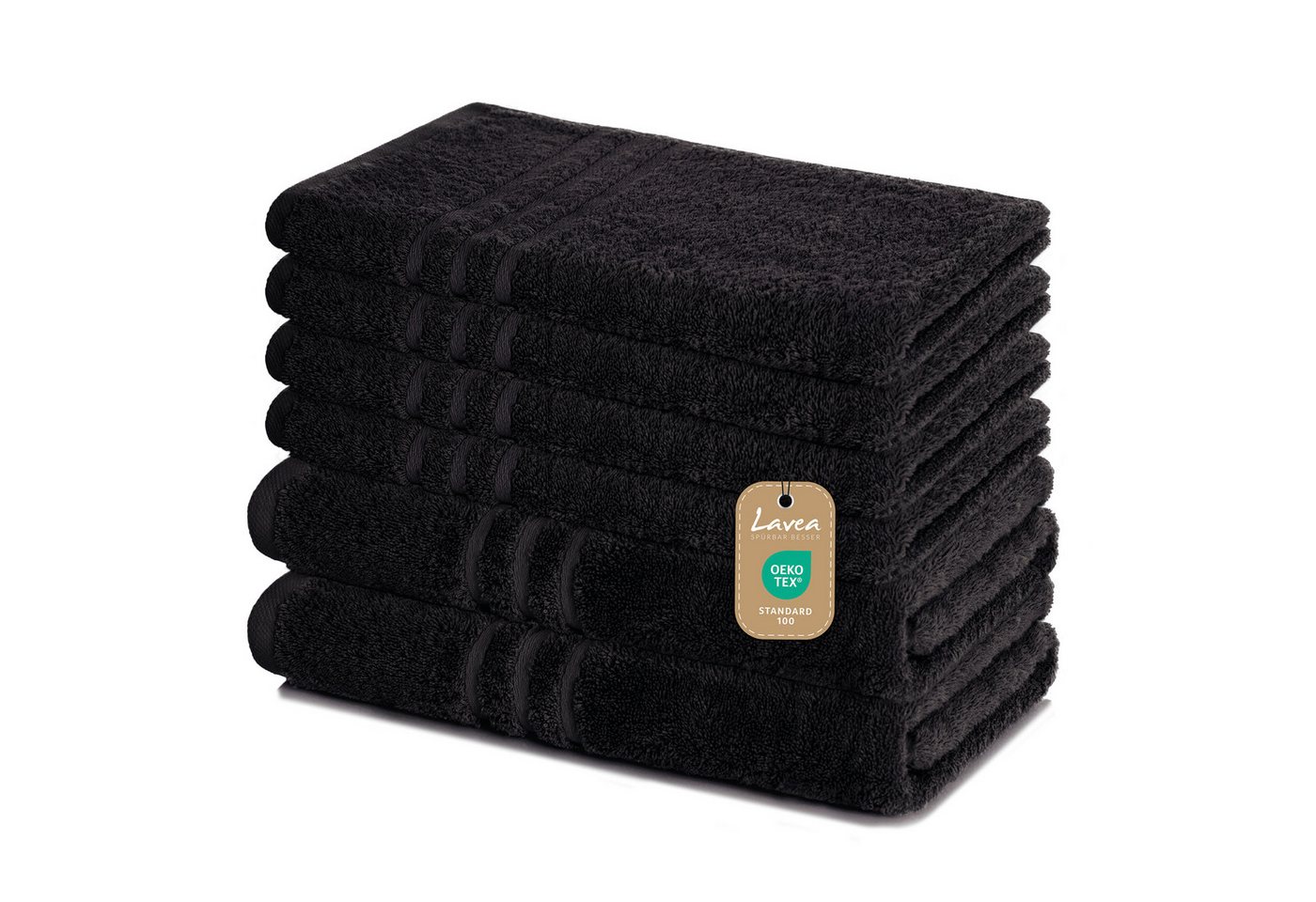 Lavea Handtuch Set Elena, Duschtücher, Handtücher, Gästetücher, Waschhandschuhe, 100% Baumwolle (Set, 6-St), Frottierserie, weich & saugstark, pflegeleicht, 500 g/m² Frottier von Lavea