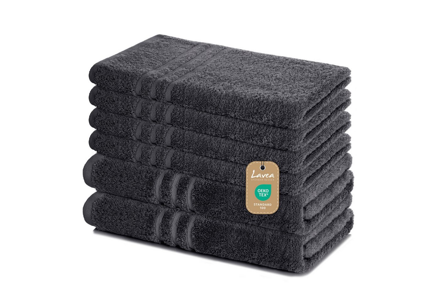Lavea Handtuch Set Elena, Duschtücher, Handtücher, Gästetücher, Waschhandschuhe, 100% Baumwolle (Set, 6-St), Frottierserie, weich & saugstark, pflegeleicht, 500 g/m² Frottier von Lavea