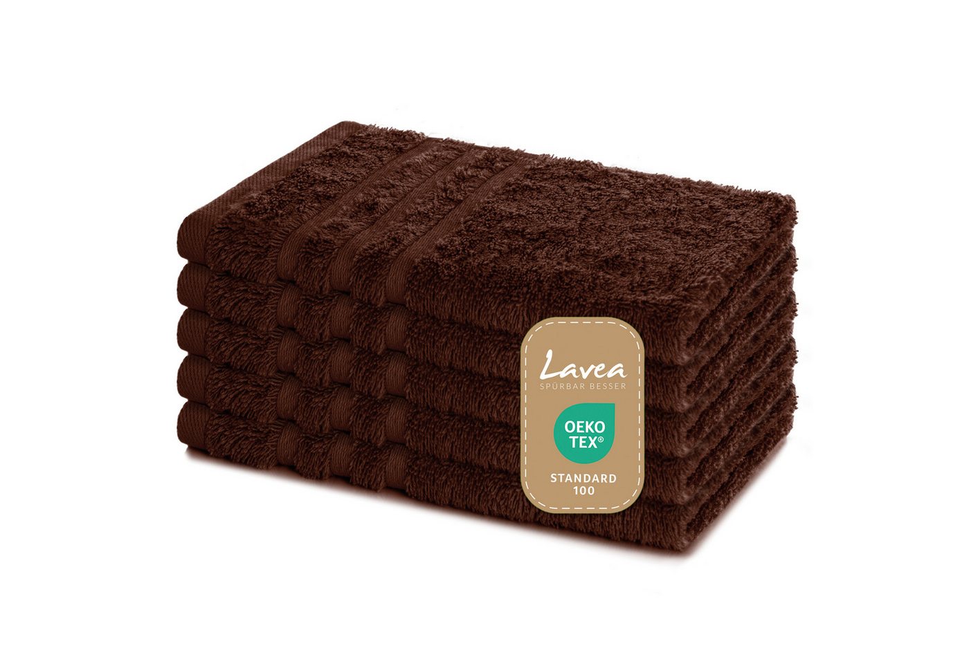 Lavea Handtuch Set Frottierserie Elena, Gästetuch - 100% Baumwolle (Set, 5-St), 500 g/m² Frottier, weich & saugstark, pflegeleicht von Lavea