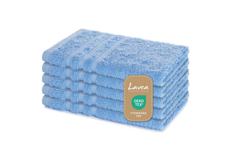 Lavea Handtuch Set Frottierserie Elena, Gästetuch - 100% Baumwolle (Set, 5-St), 500 g/m² Frottier, weich & saugstark, pflegeleicht von Lavea