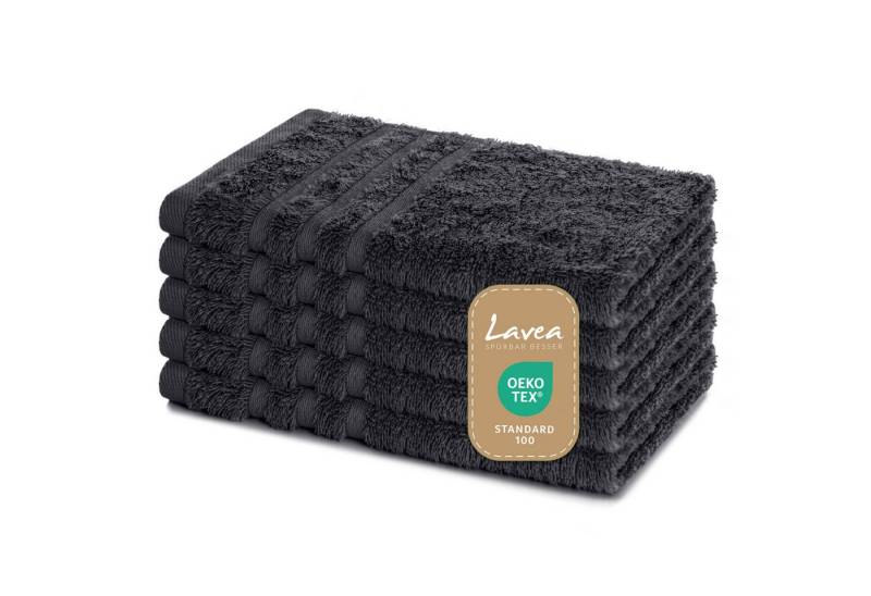 Lavea Handtuch Set Frottierserie Elena, Gästetuch - 100% Baumwolle (Set, 5-St), 500 g/m² Frottier, weich & saugstark, pflegeleicht von Lavea