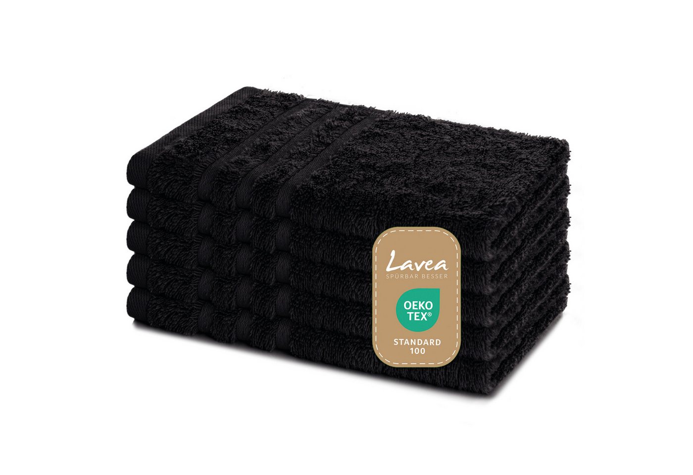 Lavea Handtuch Set Frottierserie Elena, Gästetuch - 100% Baumwolle (Set, 5-St), 500 g/m² Frottier, weich & saugstark, pflegeleicht von Lavea