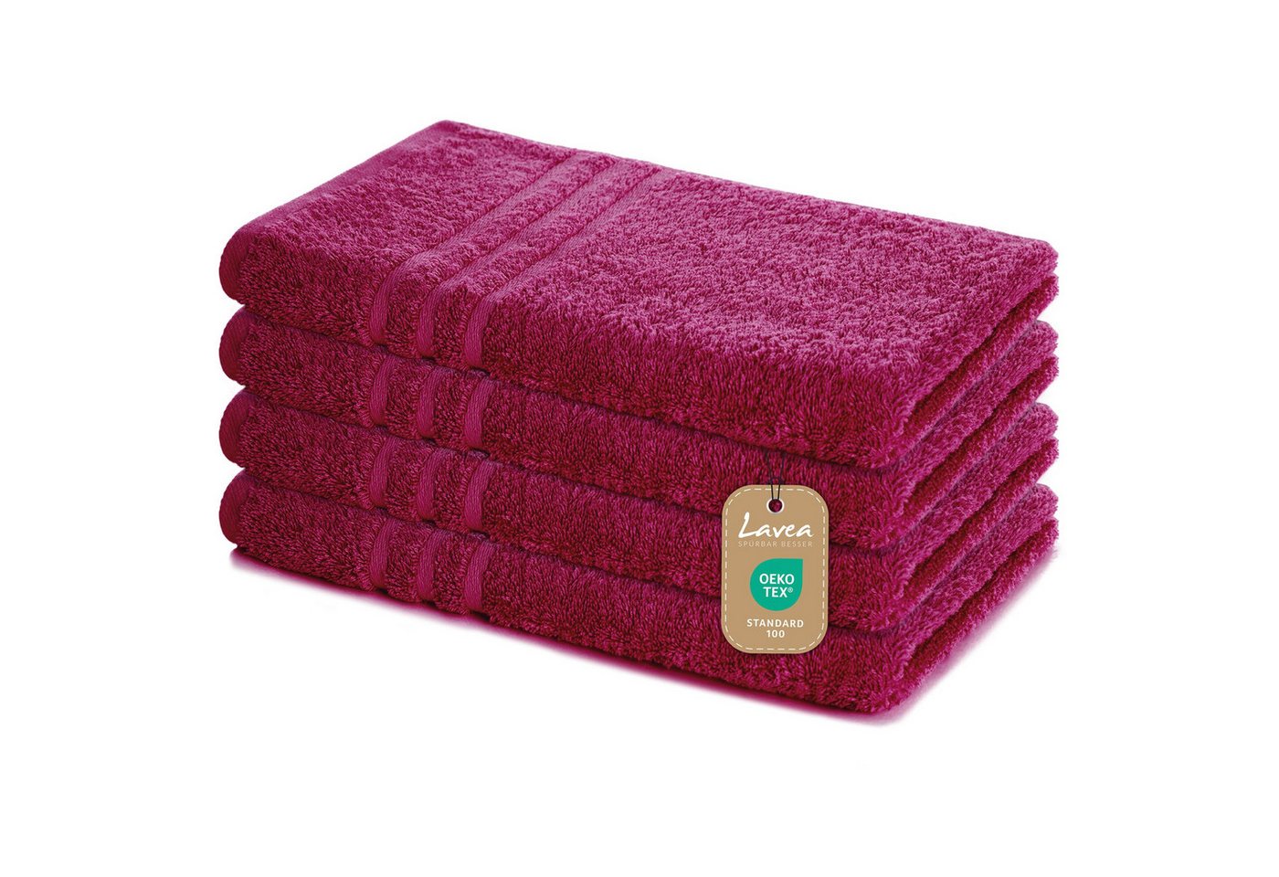 Lavea Handtuch Set saugstarke Frottierserie Elena, aus 100% strapazierfähiger Baumwolle (50x100cm, 4-St), Handtücher - einzigartig weicher Frottee für jeden Hauttyp geeignet von Lavea