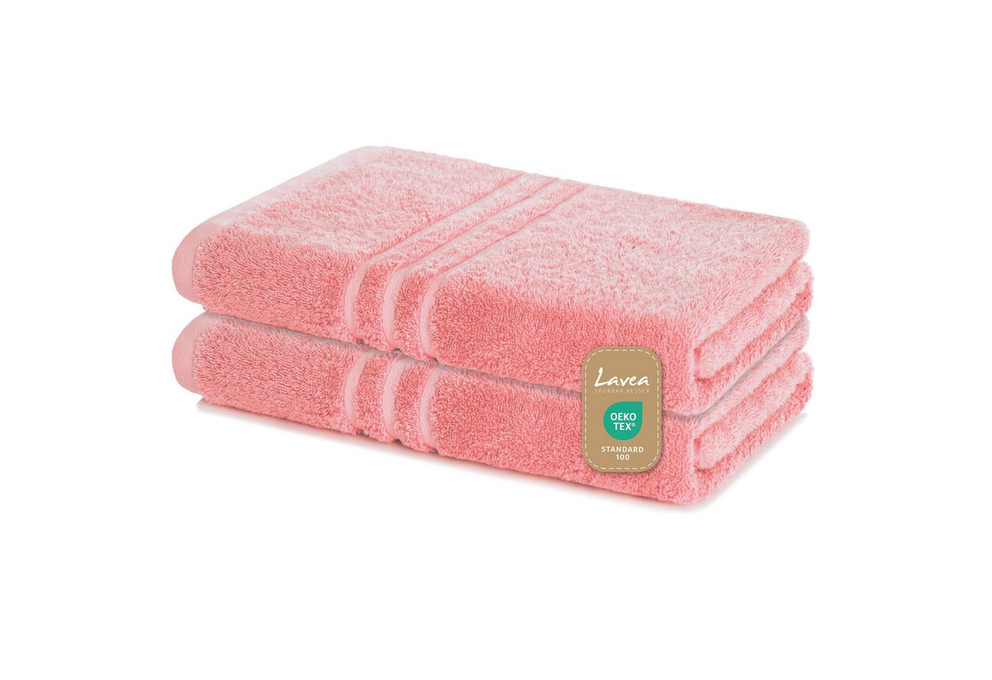 Lavea Handtuch Set saugstarke Frottierserie Elena, aus 100% strapazierfähiger Baumwolle (70x140cm, 2-St), Duschtücher – weich mit 500g/m², pflegeleichtes Duschtuch-Set von Lavea