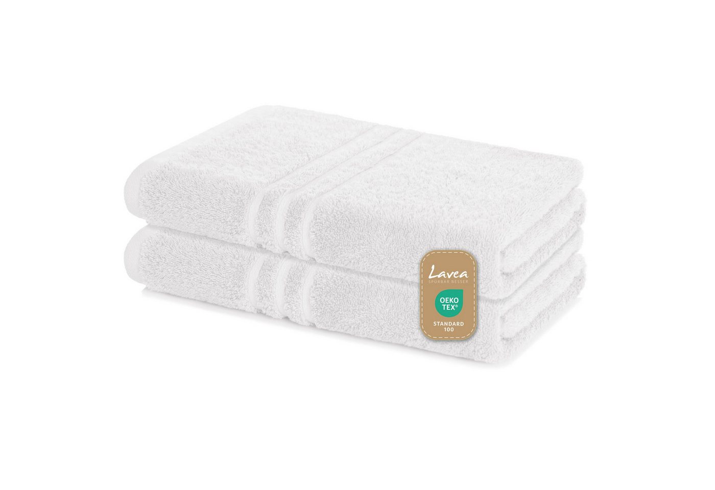 Lavea Handtuch Set saugstarke Frottierserie Elena, aus 100% strapazierfähiger Baumwolle (70x140cm, 2-St), Duschtücher – weich mit 500g/m², pflegeleichtes Duschtuch-Set von Lavea
