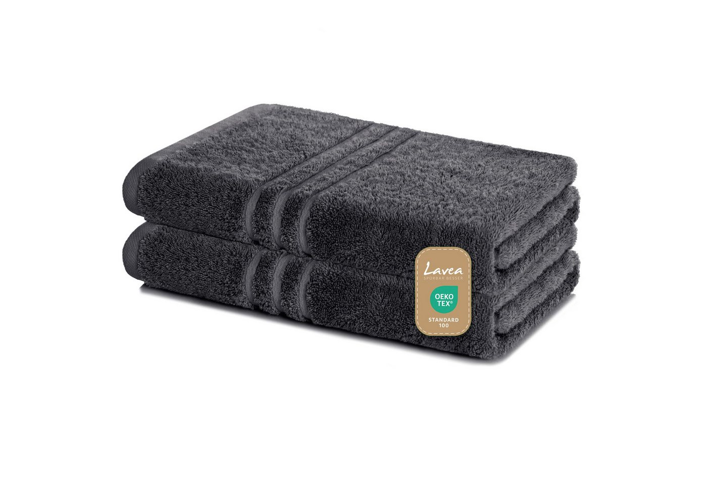 Lavea Handtuch Set saugstarke Frottierserie Elena, aus 100% strapazierfähiger Baumwolle (70x140cm, 2-St), Duschtücher – weich mit 500g/m², pflegeleichtes Duschtuch-Set von Lavea