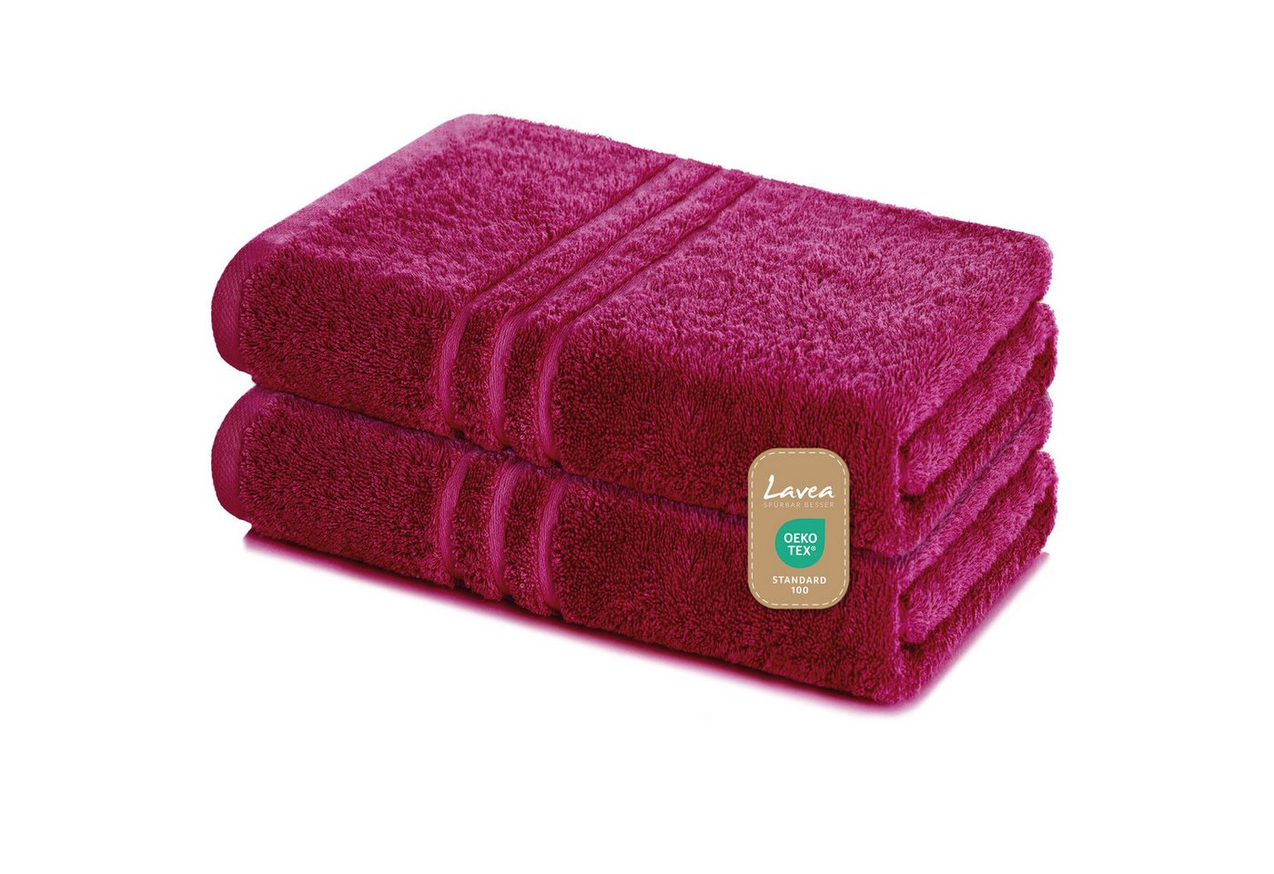 Lavea Handtuch Set saugstarke Frottierserie Elena, aus 100% strapazierfähiger Baumwolle (80x200cm, 2-St), Saunatuch - angenehmes Hautgefühl bei jedem Sauna-Gang - 500g/m² von Lavea