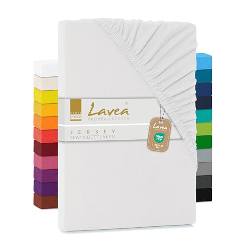Lavea Jersey Spannbettlaken 180-200x200cm - 40cm Steg für Boxspringbetten - Weiß, Weich & Atmungsaktiv - Premium Qualität, Pflegeleicht, Perfekte Passform - Ideal für Boxspringbetten Lavea Jersey Spannbettlaken 180-200x200cm - 40cm Steg für Boxspringbetten - Weiß, Weich & Atmungsaktiv - Premium Qualität, Pflegeleicht, Perfekte Passform - Ideal für Boxspringbetten von Lavea