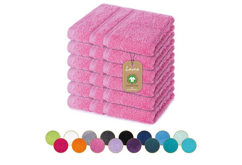 Lavea Seiftuch Bali Seiflappen 30x30 cm, Weiches Bio-Baumwollfrottee (Set, 6-St), pflegeleicht, GOTS-zertifiziert, extra saugstark mit 500g/m² von Lavea