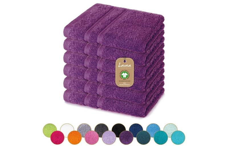 Lavea Seiftuch Bali Seiflappen 30x30 cm, Weiches Bio-Baumwollfrottee (Set, 6-St), pflegeleicht, GOTS-zertifiziert, extra saugstark mit 500g/m² von Lavea