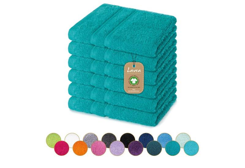 Lavea Seiftuch Bali Seiflappen 30x30 cm, Weiches Bio-Baumwollfrottee (Set, 6-St), pflegeleicht, GOTS-zertifiziert, extra saugstark mit 500g/m² von Lavea