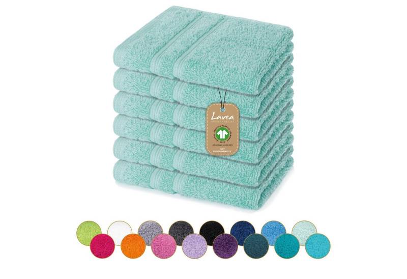 Lavea Seiftuch Bali Seiflappen 30x30 cm, Weiches Bio-Baumwollfrottee (Set, 6-St), pflegeleicht, GOTS-zertifiziert, extra saugstark mit 500g/m² von Lavea