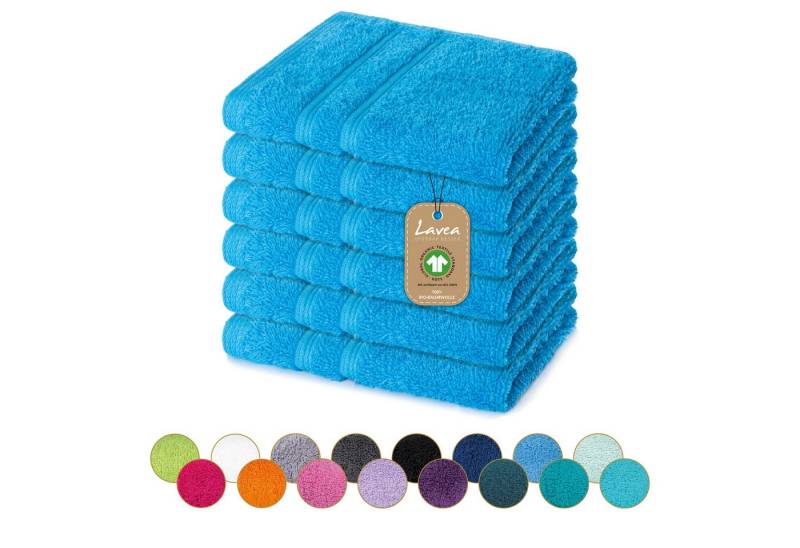 Lavea Seiftuch Bali Seiflappen 30x30 cm, Weiches Bio-Baumwollfrottee (Set, 6-St), pflegeleicht, GOTS-zertifiziert, extra saugstark mit 500g/m² von Lavea